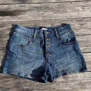 High Waist Denim Blue Women's Shorts 2” inseam